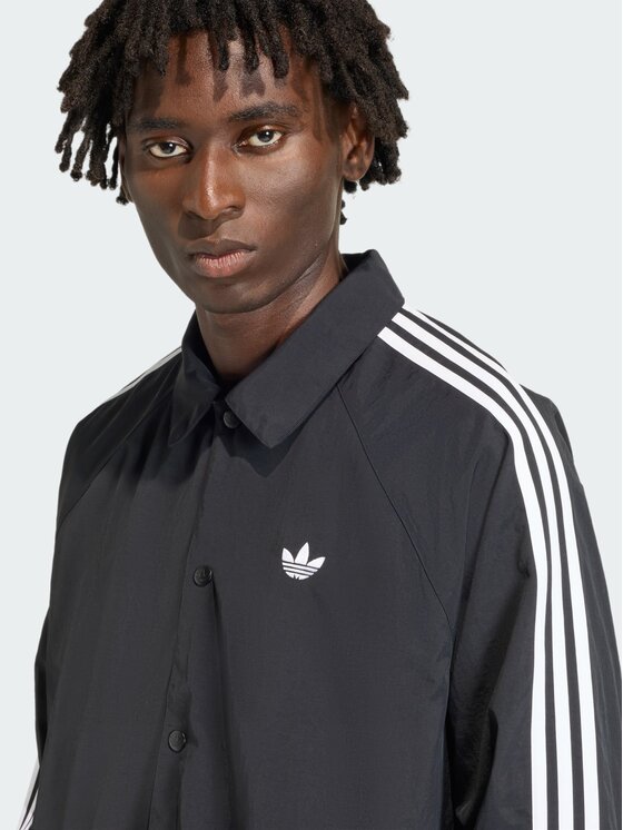 adidas adidas Kurtka przejściowa 3-STRIPES COACH Czarny Loose Fit