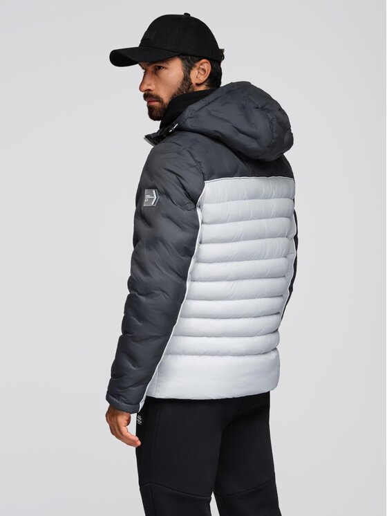Ombre Ombre Kurtka zimowa OM-JALP-0206 Szary Active Fit