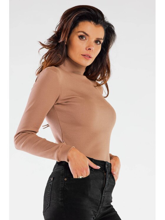 Infinite You Infinite You Bluzka M283 Beżowy Basic Fit