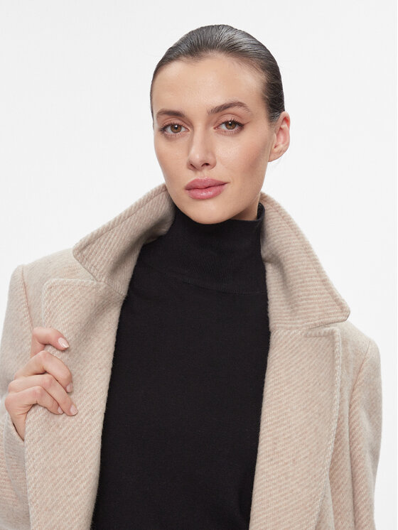 Marc Aurel Marc Aurel Vlněný kabát 5431 1025 24677 Béžová Relaxed Fit