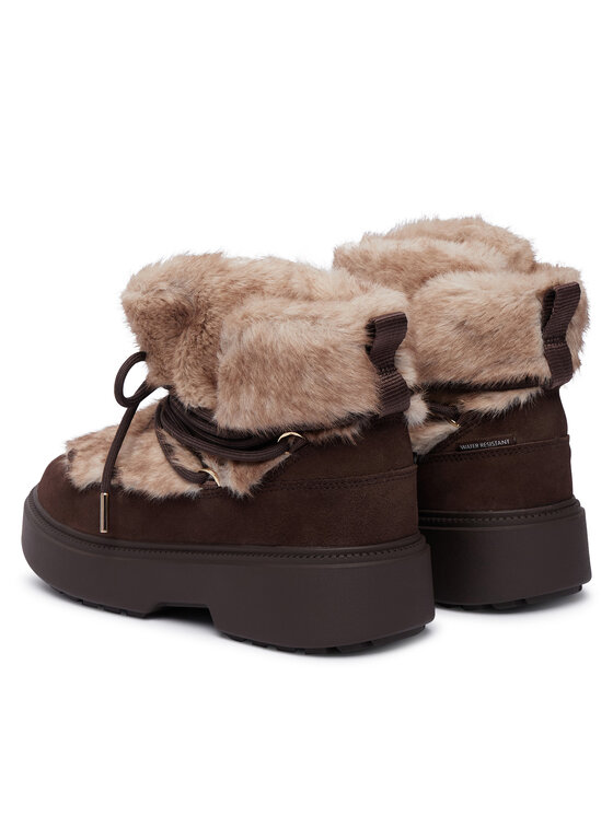 Tommy Hilfiger Tommy Hilfiger Lumesaapad Fur Suede Lace-Up Snow Boot FW0FW09545 Pruun
