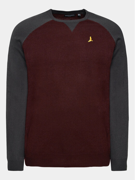 Brave Soul Brave Soul Pulover MK-230HIGGS Bordo rdeča Regular Fit