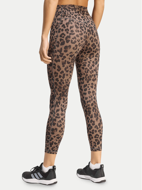 adidas adidas Legginsy Optime Essentials 3-Stripes KZ2520 Brązowy Slim Fit