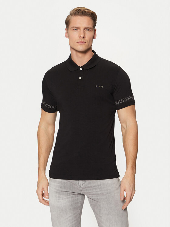 Guess Polokošeľa M5RP66 J1314 Čierna Slim Fit