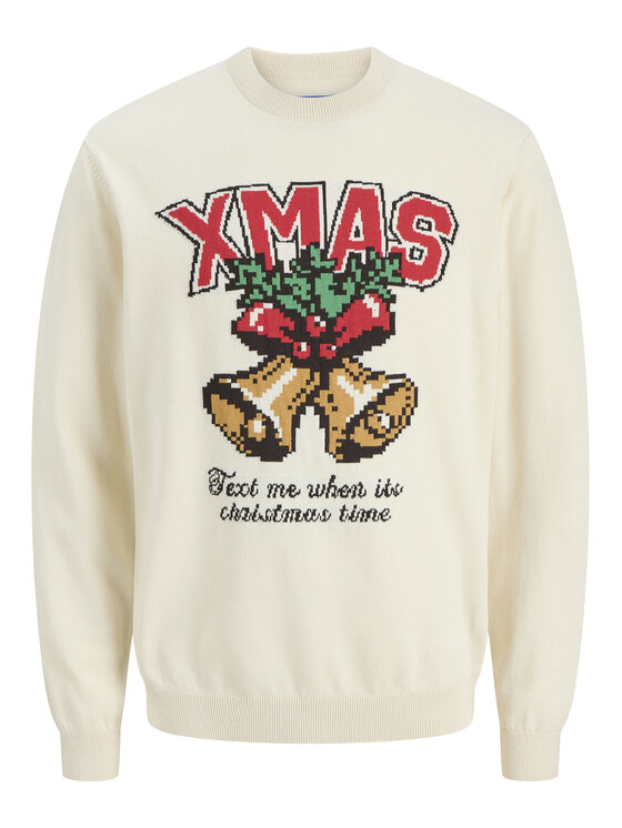 Jack & Jones Jack & Jones Sweter Holiday 12287994 Beżowy Relaxed Fit