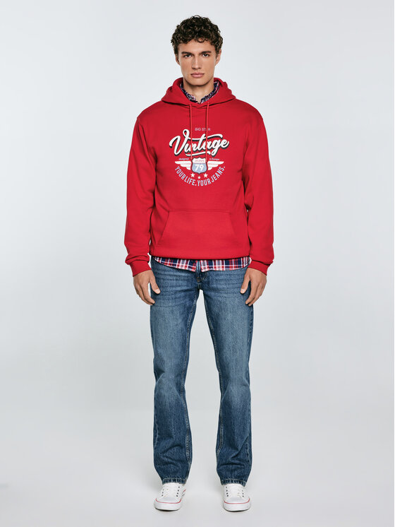 BIG STAR BIG STAR Bluza LUKA Czerwony Comfort Fit