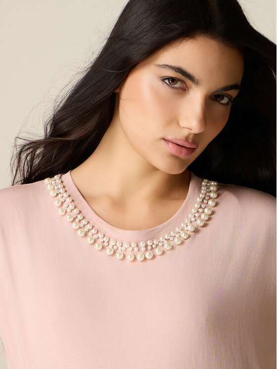 Oltre Oltre T-shirt G00BJ004337N006 Rosa Regular Fit