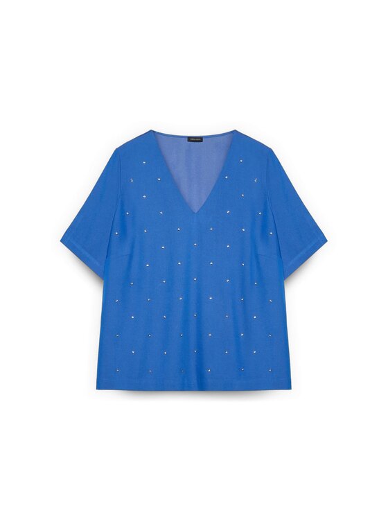 Fiorella Rubino Fiorella Rubino Bluzka 2068T002453N024 Turkusowy Boxy Fit
