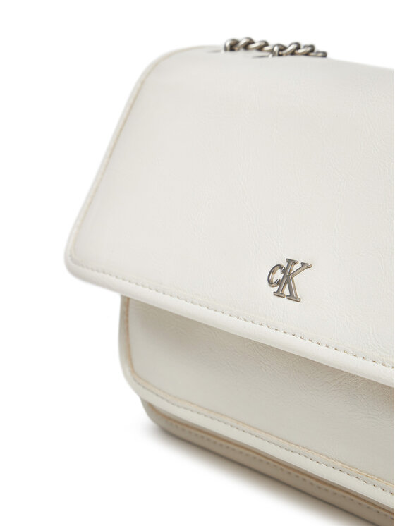 Calvin Klein Jeans Calvin Klein Jeans Torebka Chain Ew Flap Conv Chain Bag LV04K3084G Écru