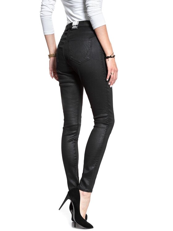 Wrangler Wrangler Jeansy HIGH RISE SKINNY Czarny Skinny Fit