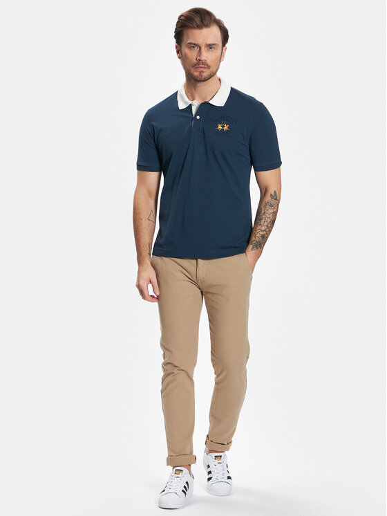 La Martina La Martina Poloshirt VMP600 PK097 Dunkelblau Regular Fit