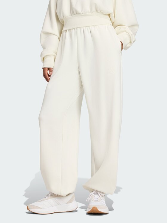 adidas adidas Spodnie materiałowe 151545 Biały Loose Fit