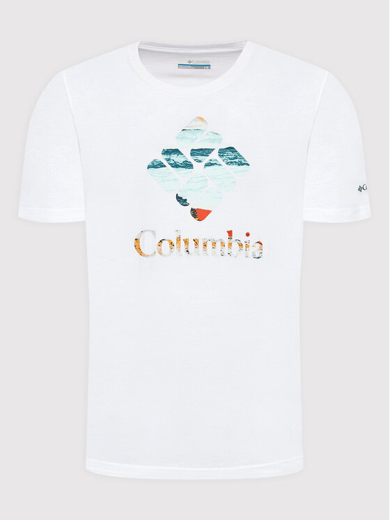 Columbia Columbia Póló Rapid Ridge Graphic 1888813 Fehér Regular Fit