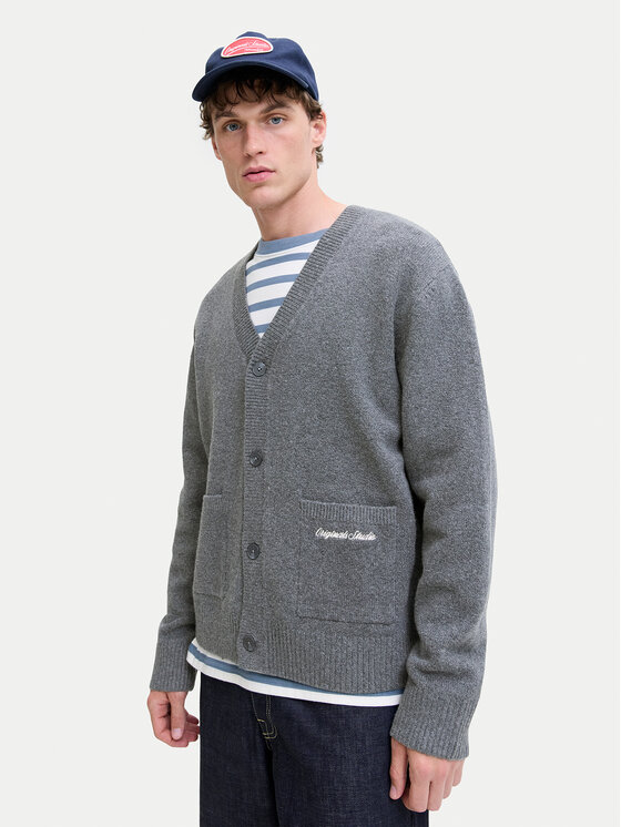 Jack & Jones Jack&Jones Kardiganas Norrebro 12282732 Pilka Loose Fit