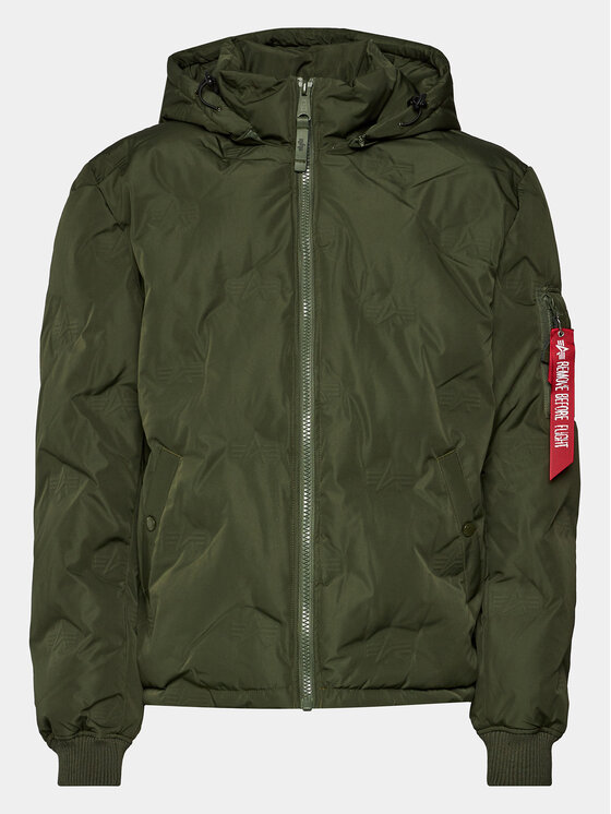 Alpha Industries Dūnu jaka Logo 108107 Zaļš Regular Fit