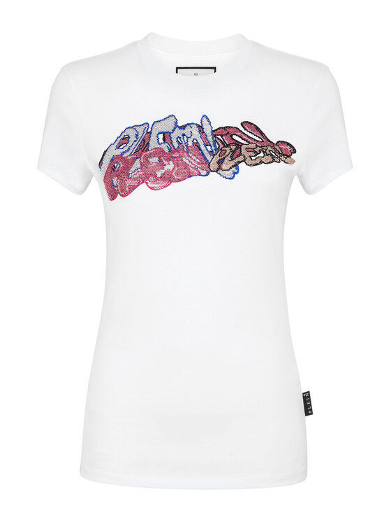 PHILIPP PLEIN PHILIPP PLEIN T-Shirt 9915 Biały Skin Tight Fit
