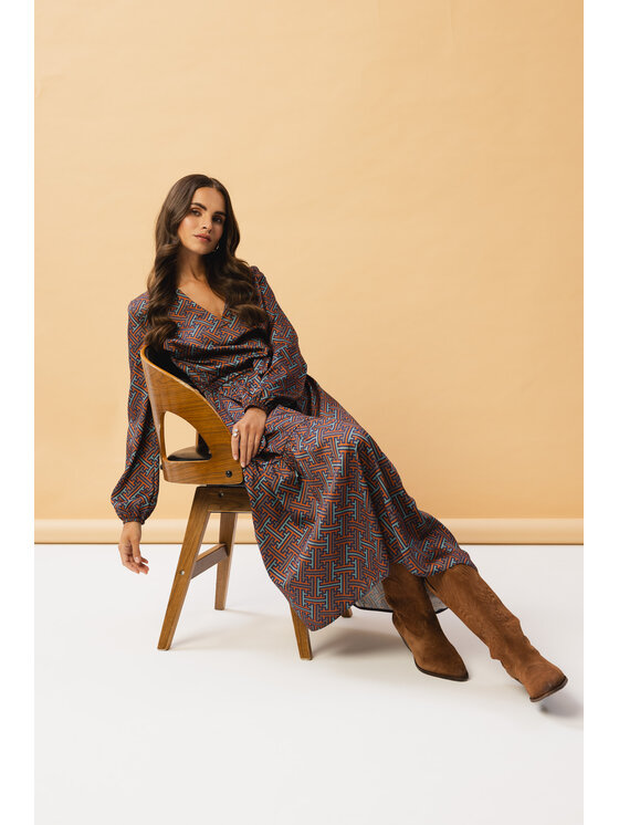 Stylove Stylove Každodenné šaty S349 Hnedá Modern Fit