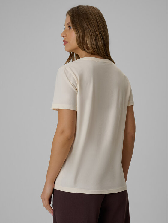 4F 4F T-Shirt BASIC+ Kremowy Regular Fit