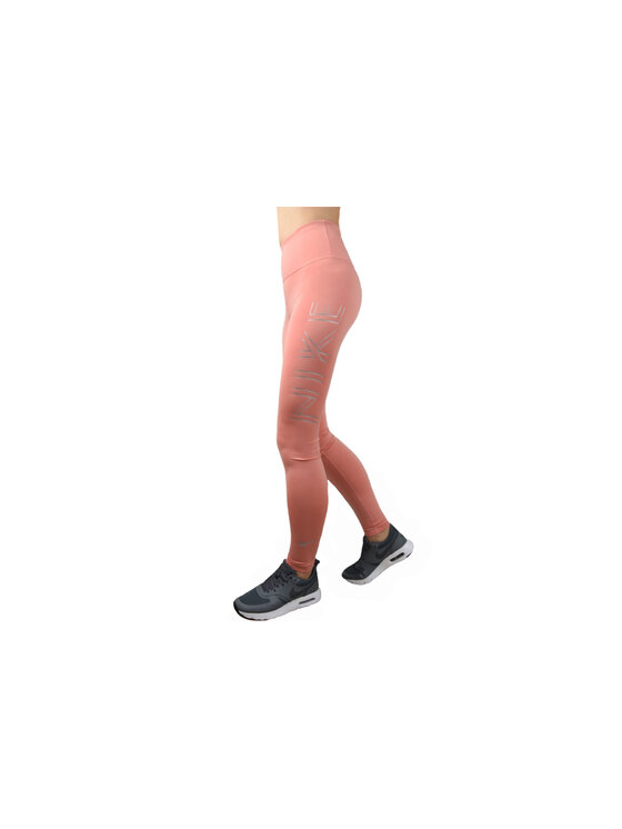 Nike Nike Legginsy Nike Swoosh Pink Różowy Slim Fit