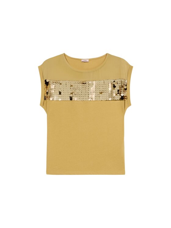 Oltre Oltre T-shirt G086J004311N028 Giallo Regular Fit