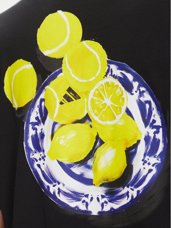 adidas adidas T-Shirt Lounge Still Life Lemons Graphic JN7367 Czarny Regular Fit