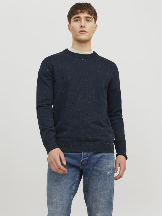 Jack&Jones Sveter Albert 12236792 Tmavomodrá Regular Fit