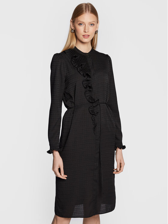 TWINSET TWINSET Marškinių tipo suknelė 222TT2422 Juoda Regular Fit