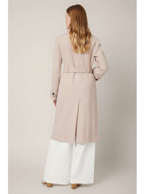 Lancerto Lancerto Płaszcz Mistelle PC073225000009 Écru Regular Fit