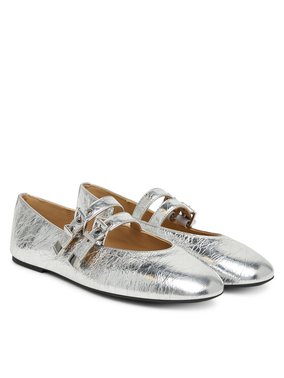 MICHAEL Michael Kors MICHAEL Michael Kors Baleríny Rowen Flex Ballet 40R6RWFP1M Stříbrná