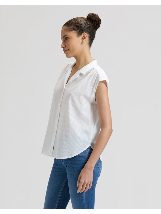 Lee Lee Koszula CAP SVE SHIRT Biały Relaxed Fit