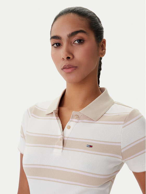 Tommy Jeans Tommy Jeans Polo DW0DW22327 Beżowy Slim Fit