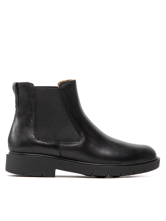 Geox Černá Kotníková Obuv S Elastickým Prvkem