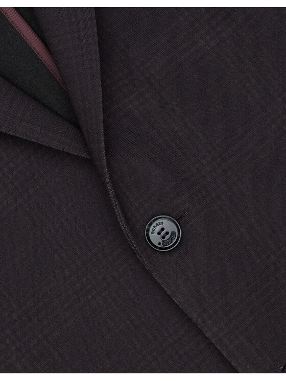 Borgio Borgio Marynarka Gozzano Bordowy Slim Fit