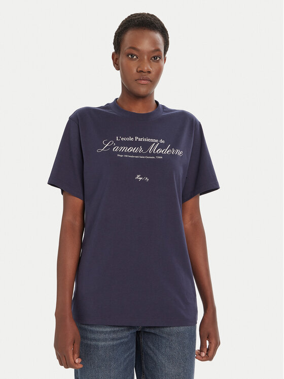 HUGO HUGO T-Shirt Vintage 50545551 Tmavomodrá Relaxed Fit
