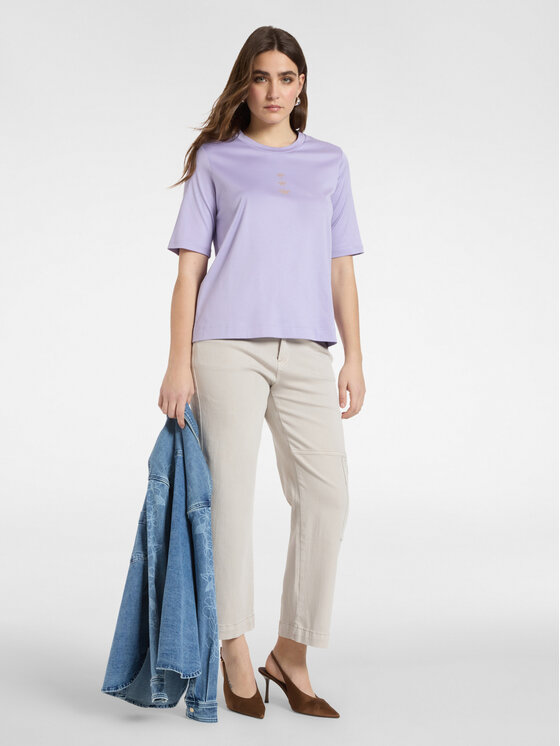 Elena Mirò Elena Mirò T-Shirt G079Z000598N009 Fioletowy Slim Fit