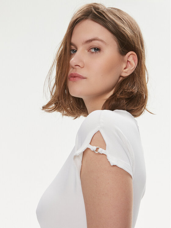 Calvin Klein Calvin Klein Літня сукня Q-Nova K20K206537 Білий Slim Fit