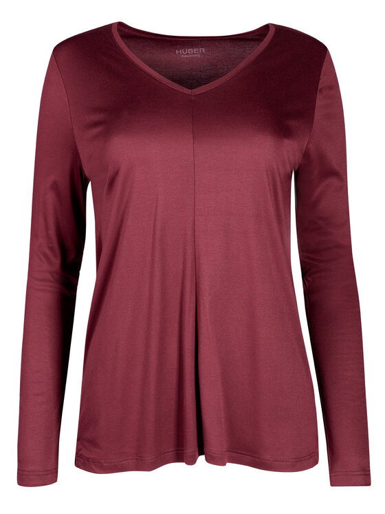 Huber Huber T-Shirt 018265 Bordowy Regular Fit