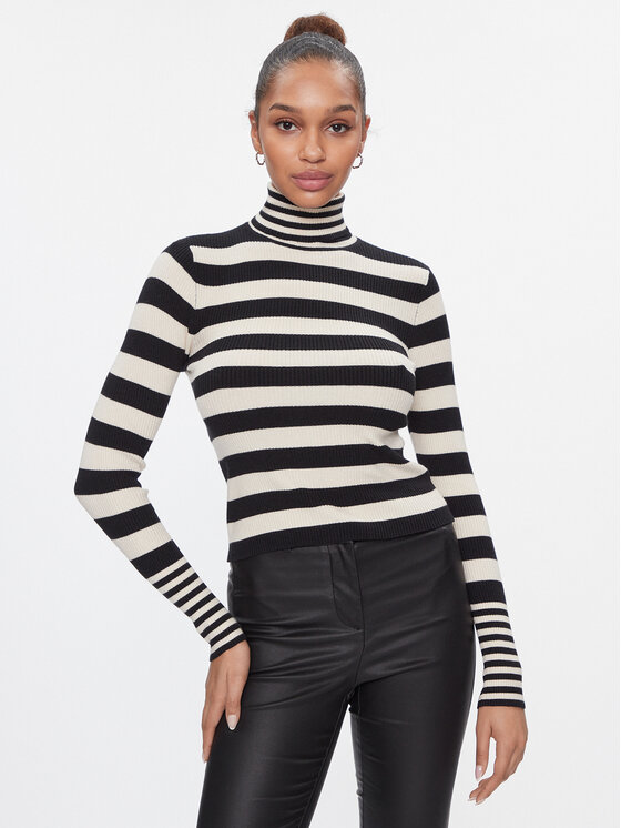Vero Moda Bluză cu gât 10290946 Negru Slim Fit