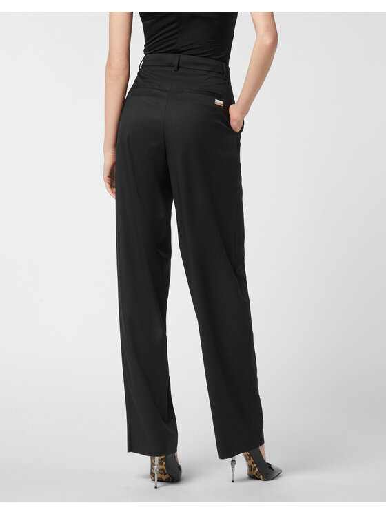 PHILIPP PLEIN PHILIPP PLEIN Spodnie materiałowe 26479 Czarny Flare Fit