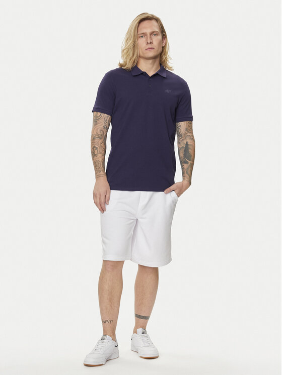 4F 4F Polo 4FWSS24TPTSM130 Granatowy Regular Fit