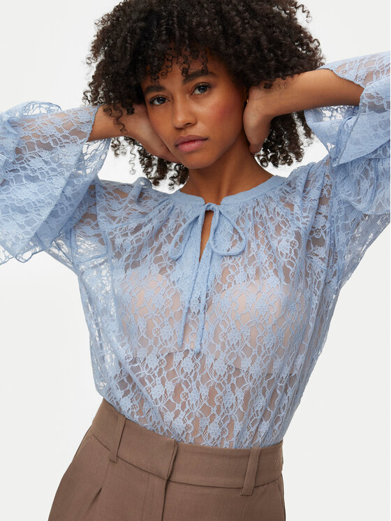Vero Moda Vero Moda Bluzka Loulou 10345400 Błękitny Loose Fit