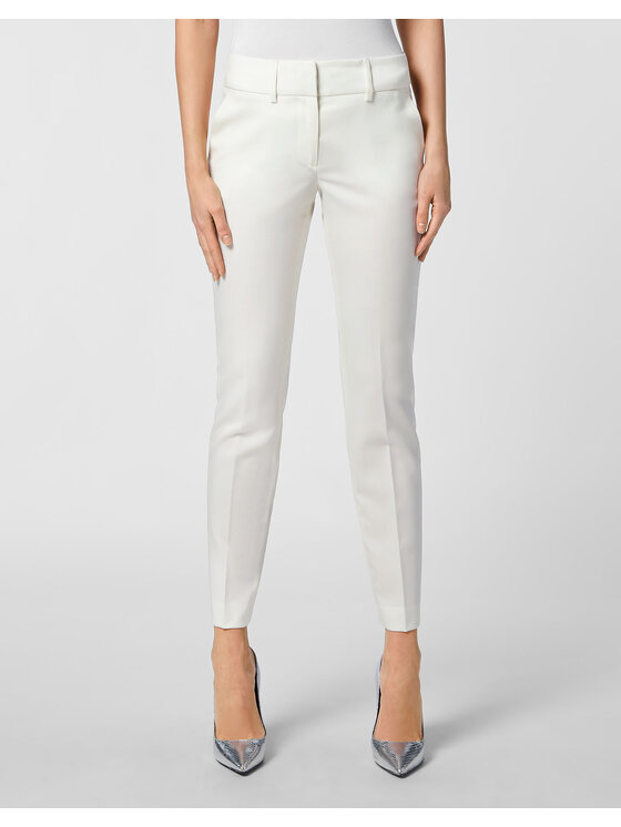 PHILIPP PLEIN PHILIPP PLEIN Spodnie materiałowe 2913 Biały Flare Fit
