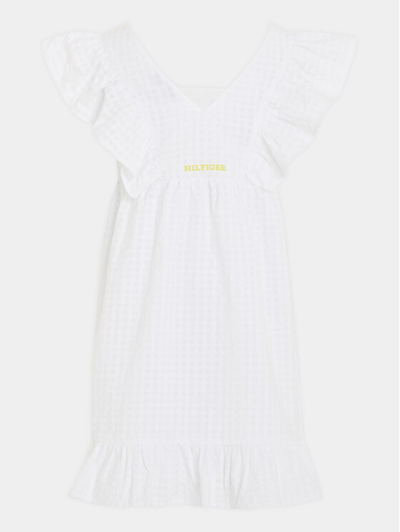 Tommy Hilfiger Tommy Hilfiger Vasaras kleita Gingham KG0KG07930 M Balts Relaxed Fit