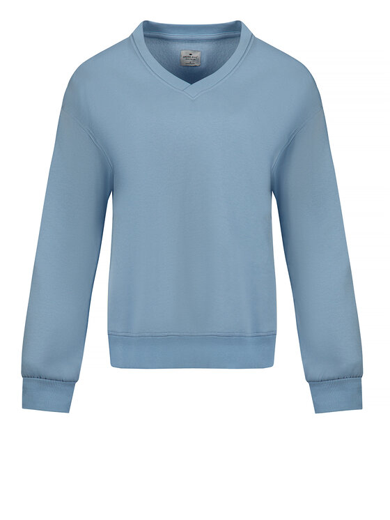 Cross Jeans Cross Jeans Bluza 65416-071 Błękitny V-Neck Fit