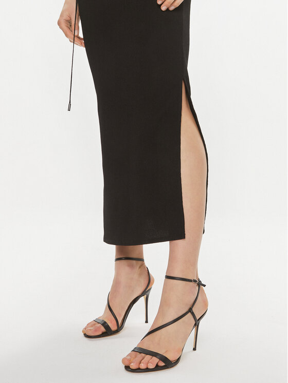 Calvin Klein Calvin Klein Sukienka letnia Crinkled K20K206545 Czarny Regular Fit