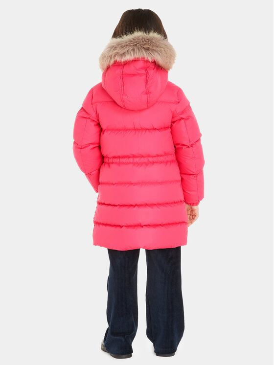 Tommy Hilfiger Tommy Hilfiger Пухено яке KG0KG07805 Розов Regular Fit