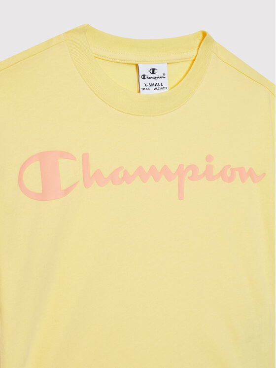 Champion Champion Komplet t-shirt i szorty sportowe 404319 Żółty Custom Fit