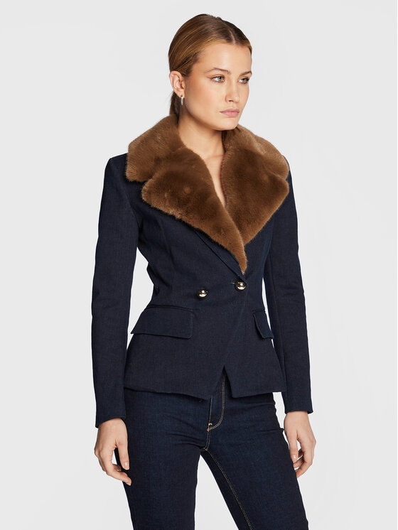 Blugirl Blumarine Sacou RF2086-D4448 Bleumarin Slim Fit Bleumarin imagine noua