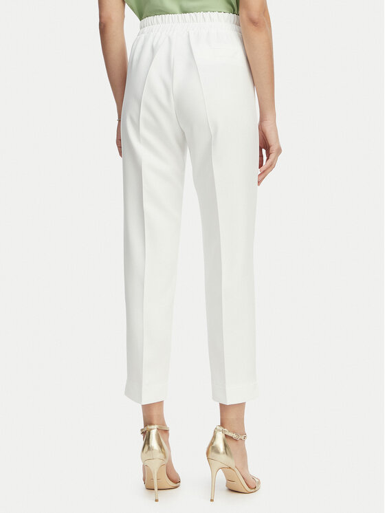 Maryley Maryley Hlače iz tkanine 26EB616/43VA Bela Regular Fit