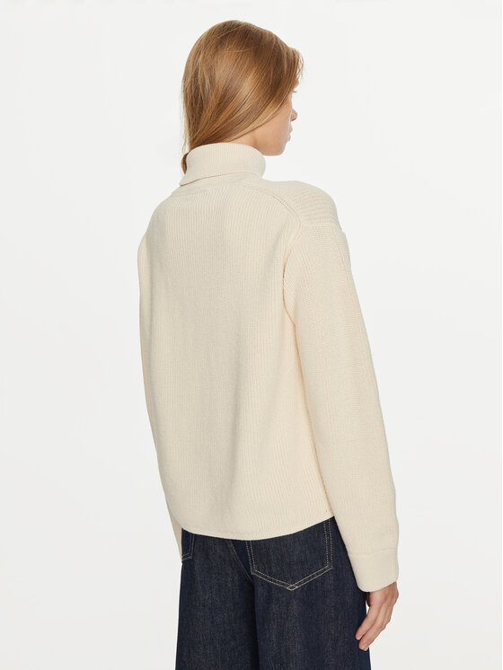 Tommy Hilfiger Tommy Hilfiger Rollkragenpullover WW0WW43094 Écru Regular Fit